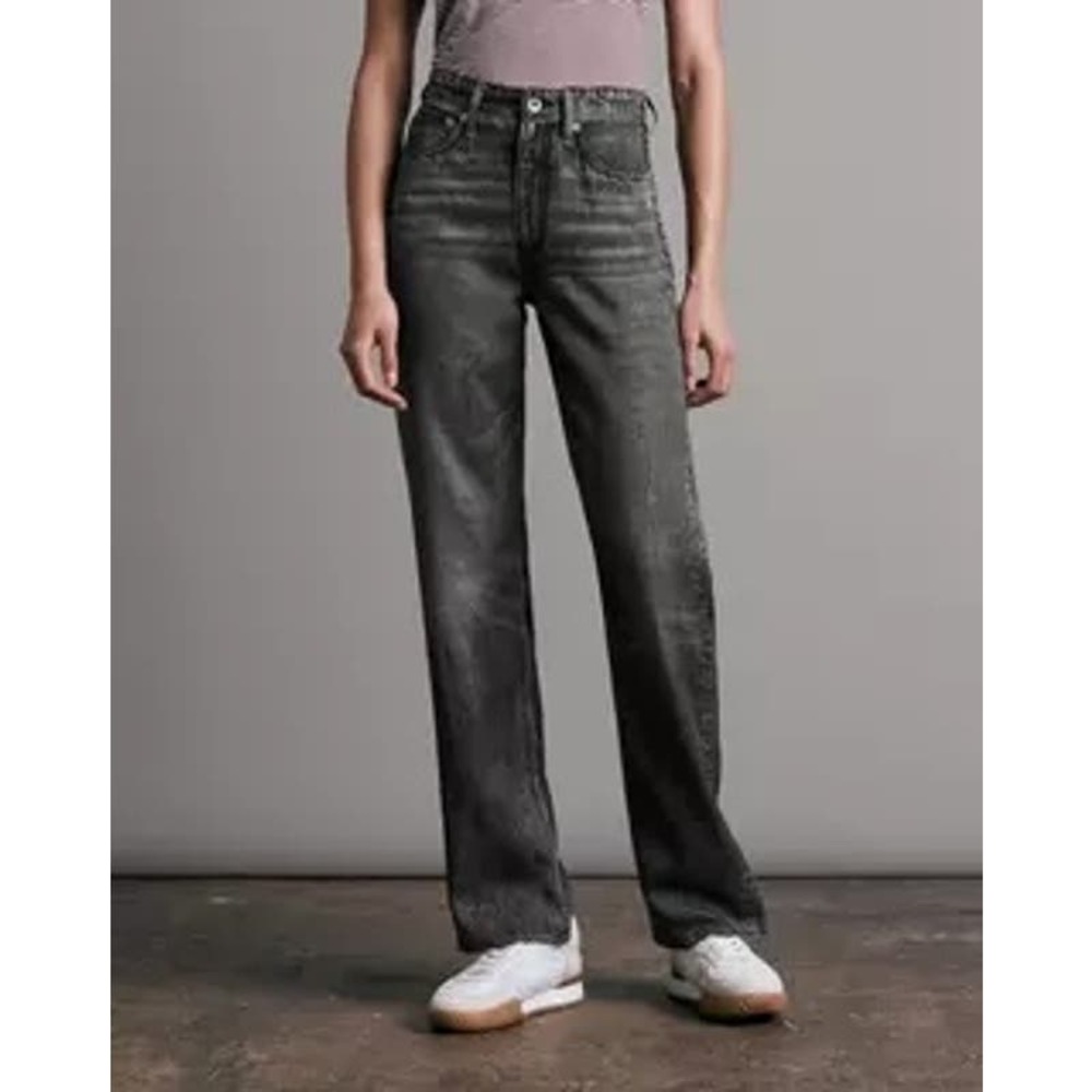 rag & bone Black Magic Liquid Miramar Alex High Rise Straight NWT 23
